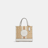 C8417-Dempsey Tote 22 In Signature Jacquard With Stripe And Coach Patch-IM/Light Khaki Chalk