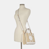 C8417-Dempsey Tote 22 In Signature Jacquard With Stripe And Coach Patch-IM/Light Khaki Chalk