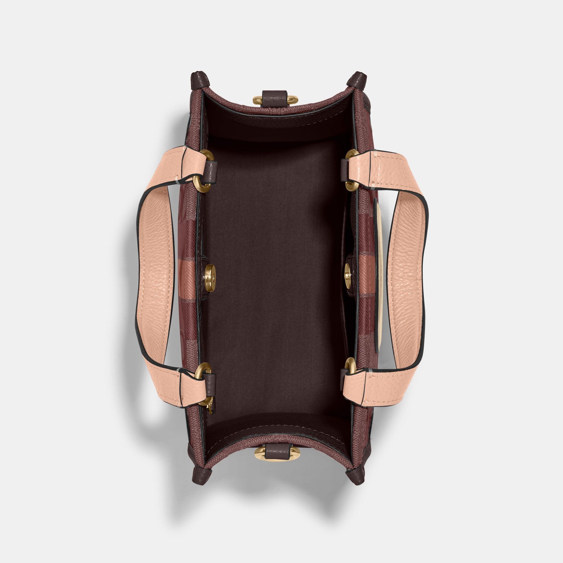 C8417-Dempsey Tote 22 In Signature Jacquard With Stripe And Coach Patch-IM/Wine Multi