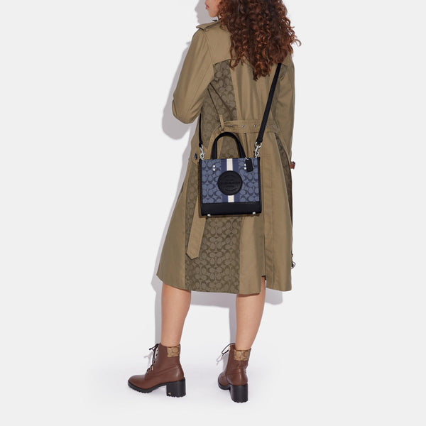 Dempsey Tote 22 In Signature Jacquard With Stripe And Coach Patch
