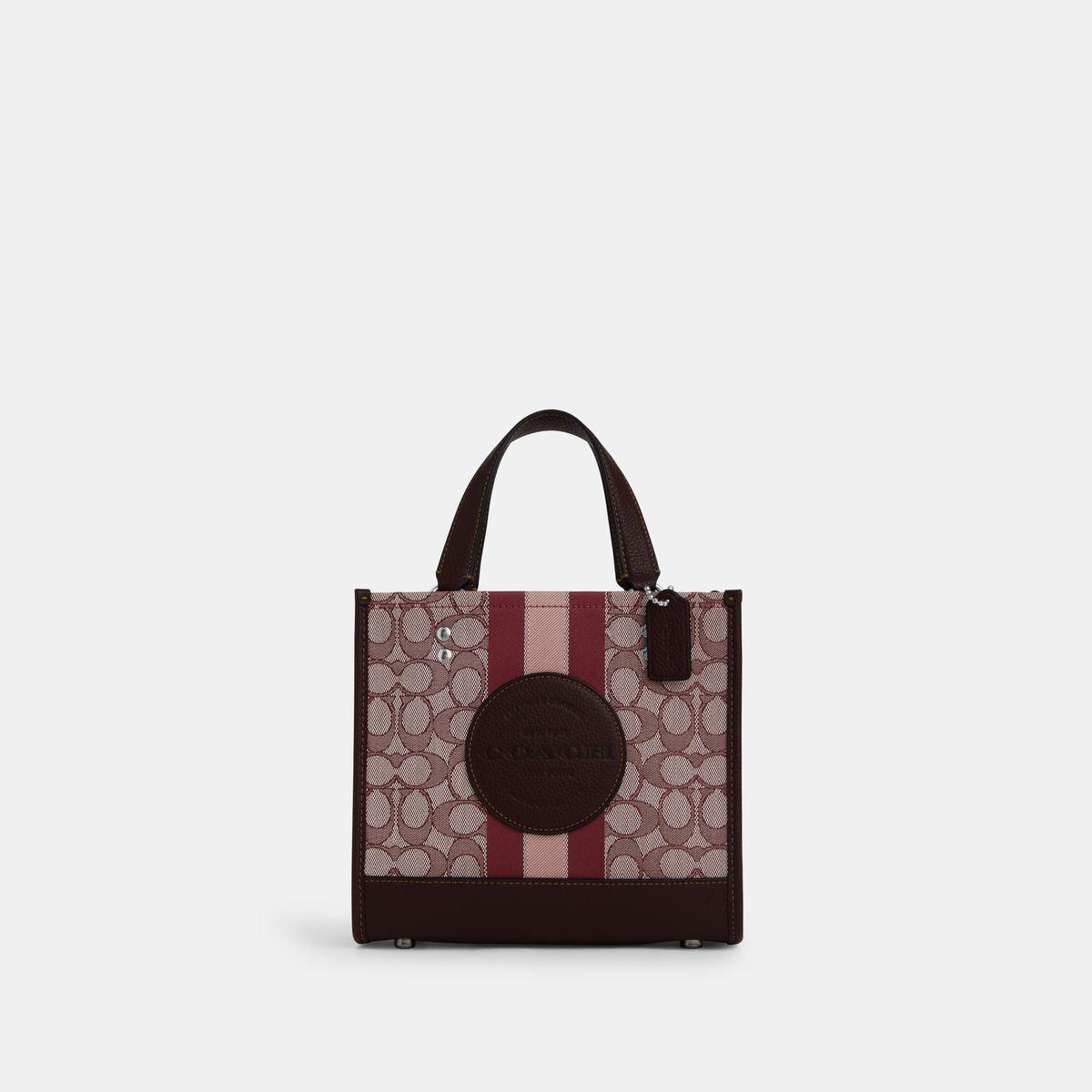 Dempsey Tote 22 In Signature Jacquard With Stripe And Coach Patch