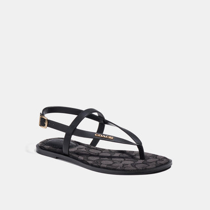 coach-JOSIE LEATHER SANDAL-C8923-Black