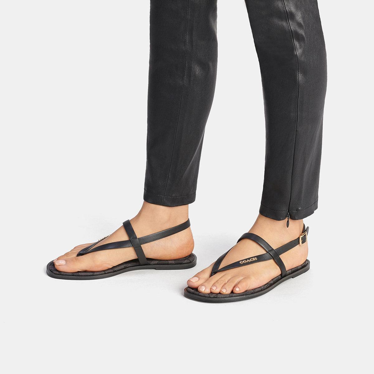 coach-JOSIE LEATHER SANDAL-C8923-Black