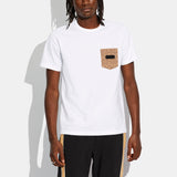 C9148-Essential Pocket T-Shirt In Organic Cotton-White.