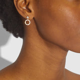 Halo Pave Drop Stud Earrings - COACH Saudi Arabia Official Site