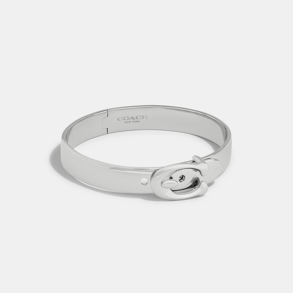 Coach silver signature bangle bracelet Clearance