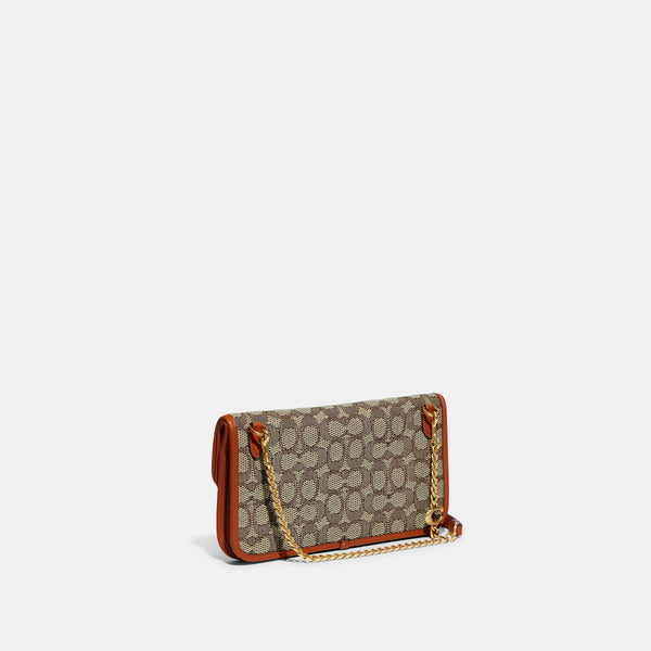 Foldover Cut Out Clutch Crossbody In Signature Jacquard