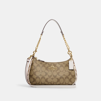 Teri Shoulder Bag In Signature Canvas-CC323-Im/Khaki Chalk Multi
