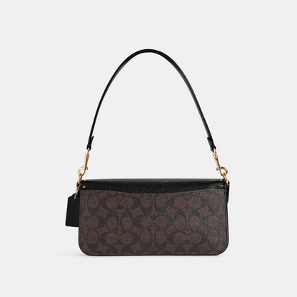 Morgan Shoulder Bag In Colorblock Signature Canvas With Rivets-CE563-Im/Brown Black Multi