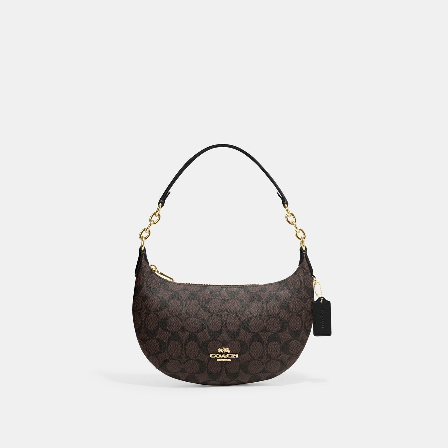 CE620-Payton Hobo In Signature Canvas-IM/Brown Black