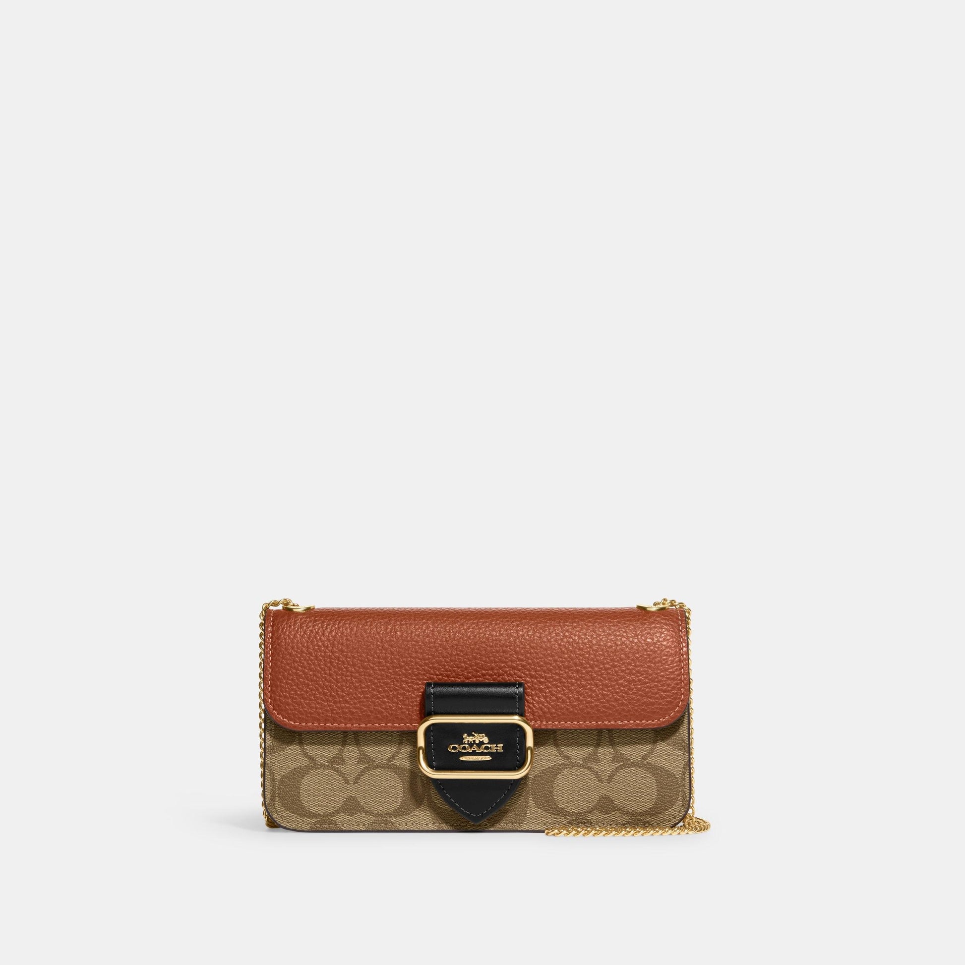 CF475-Morgan Crossbody In Colorblock Signature Canvas-Im/Khaki Multi