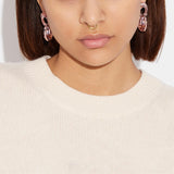 Faceted Crystal Signature Double Drop Earrings - COACH Saudi Arabia Official Site