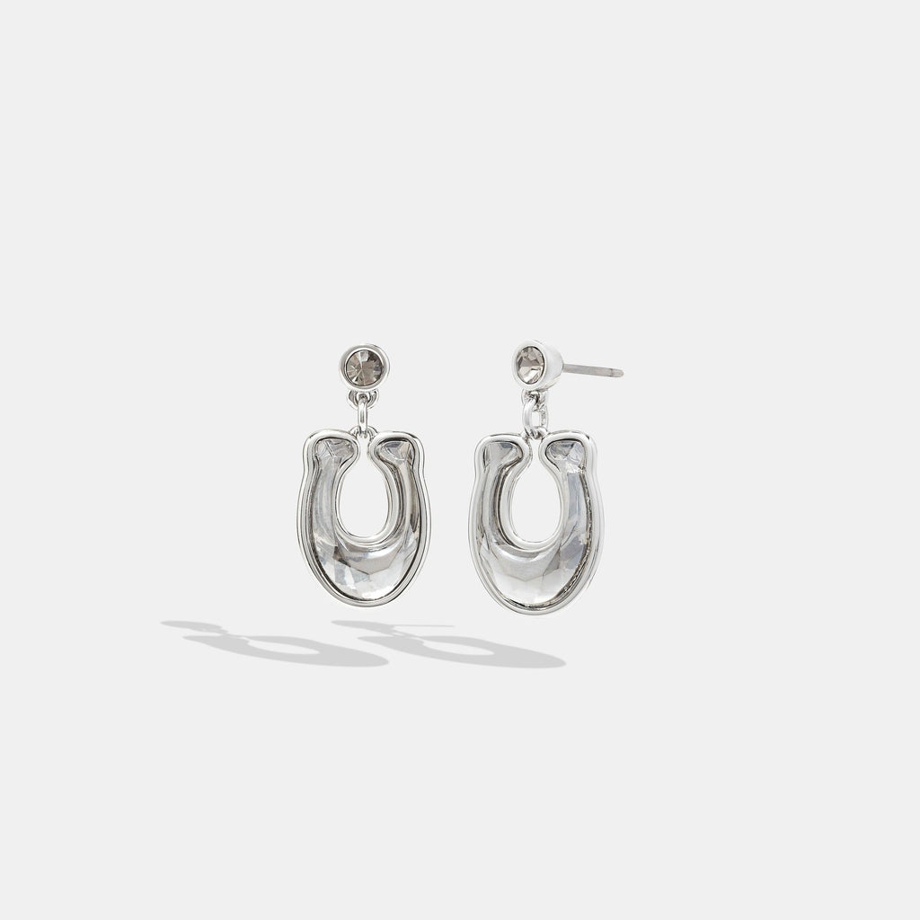 Faceted Crystal Signature Drop Earrings