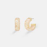 CG174-Signature Chunky Hoop Earrings-Gold/Blush