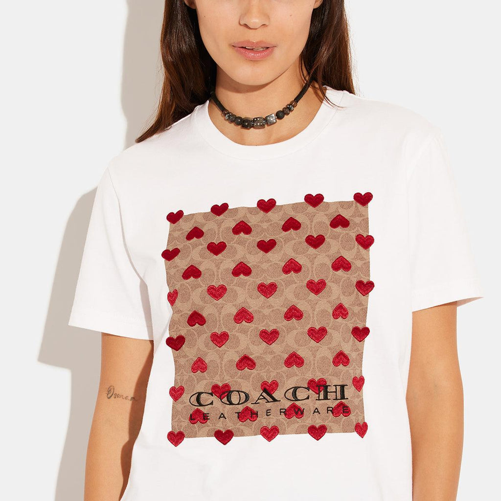 Signature Heart T-Shirt In Organic Cotton - COACH Saudi Arabia Official Site