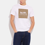 CG773-Signature Horse And Carriage T Shirt In Organic Cotton-White/Tan