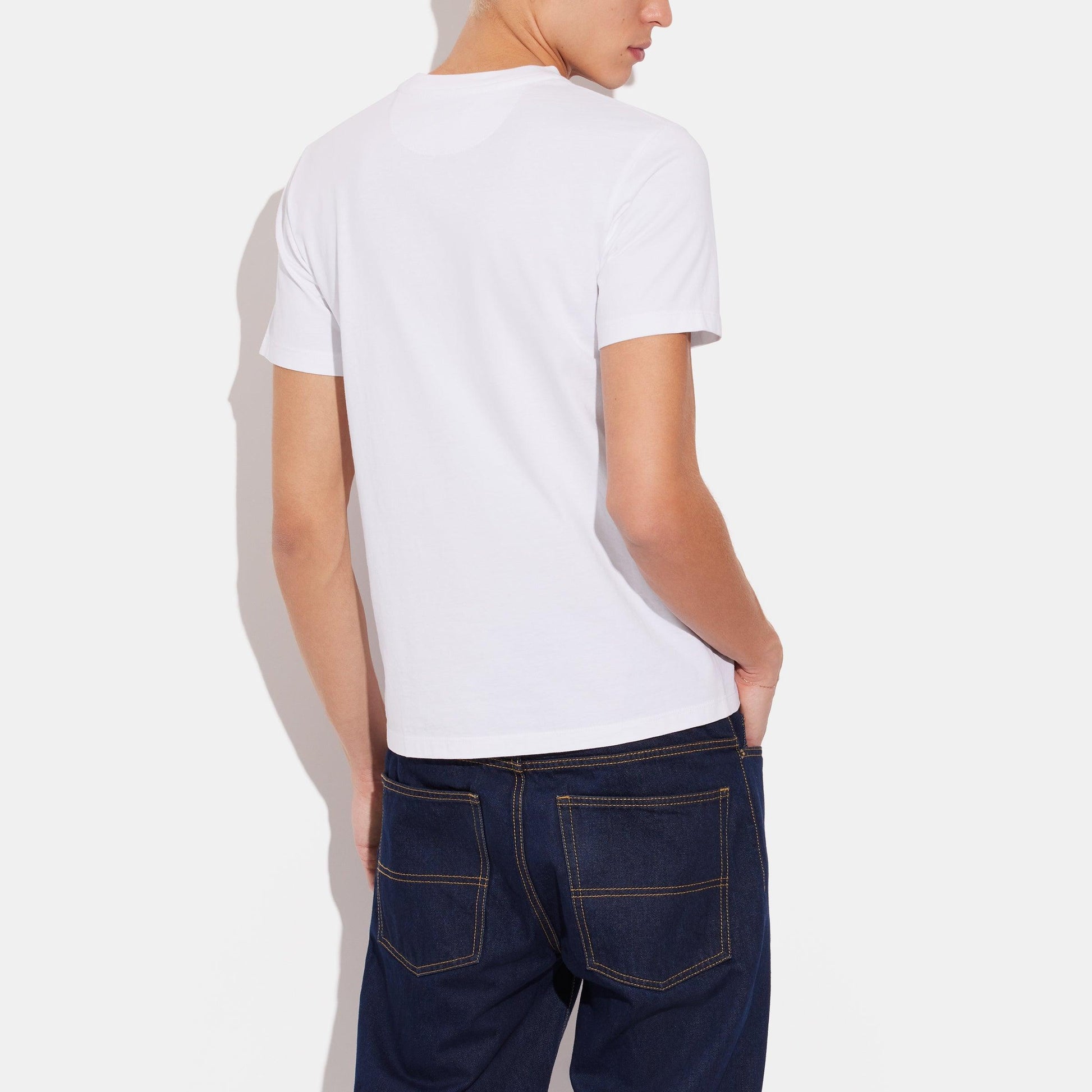 CG773-Signature Horse And Carriage T Shirt In Organic Cotton-White/Tan