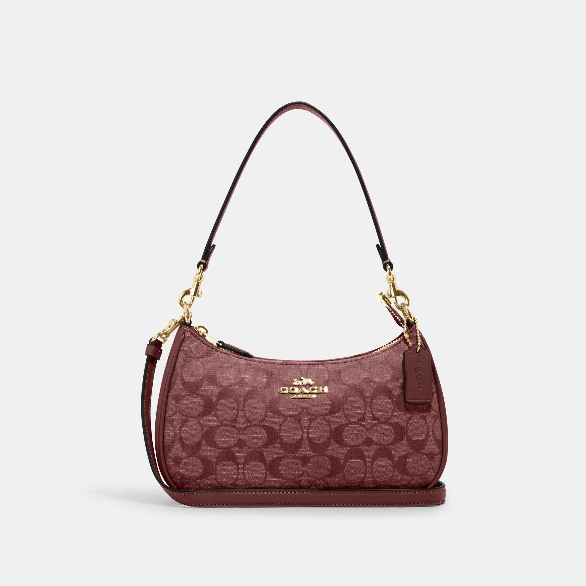 CH139-Teri Shoulder Bag In Signature Chambray-Im/Wine Multi