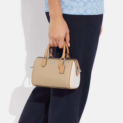 Mini Rowan Crossbody In Colorblock-CH159-Sv/Sandy Beige Multi