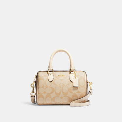Mini Rowan Satchel In Blocked Signature Canvas-CH160-Im/Light Khaki Multi
