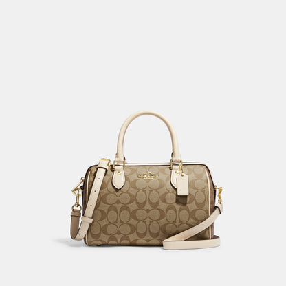 CH280-Rowan Satchel In Signature Canvas-IM/Khaki Saddle 2