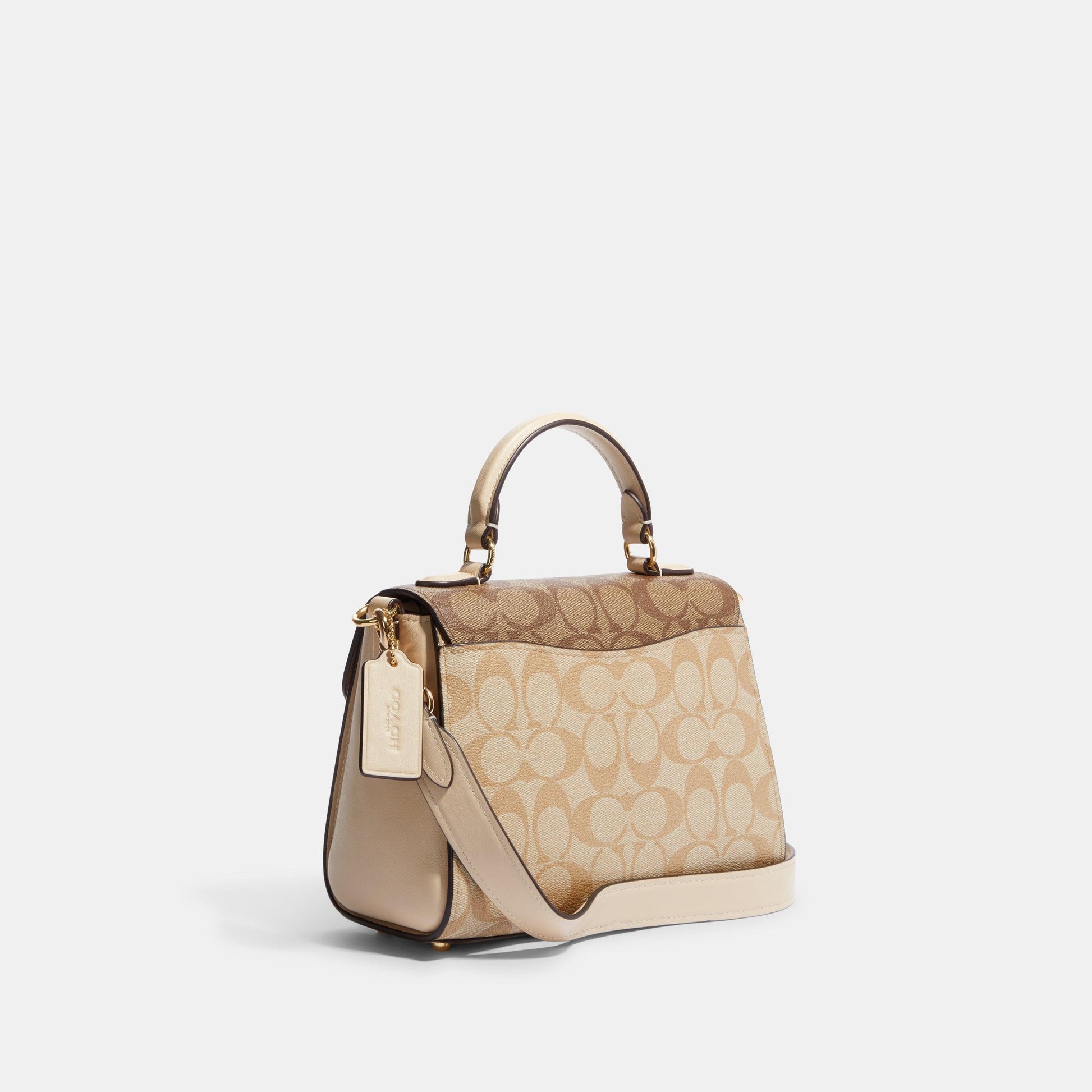 CH314-Morgan Top Handle Satchel In Blocked Signature Canvas-Im/Light Khaki Multi