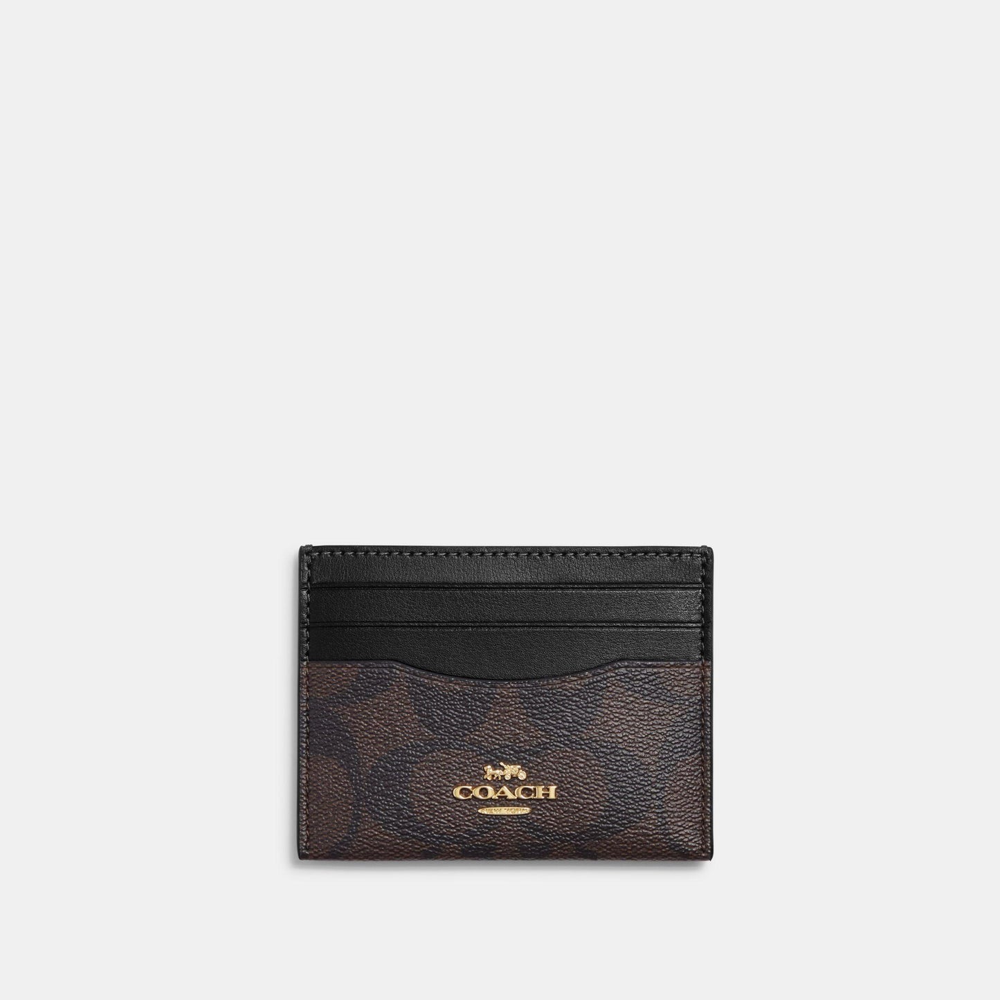 CH415-Slim Id Card Case In Signature Canvas-IM/Brown Black