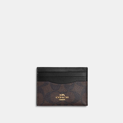 CH415-Slim Id Card Case In Signature Canvas-IM/Brown Black