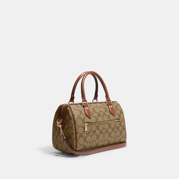 Rowan Satchel In Blocked Signature Canvas