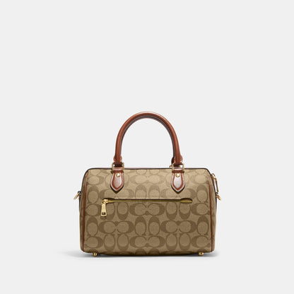 Rowan Satchel In Blocked Signature Canvas-CH486-Im/Light Khaki Multi