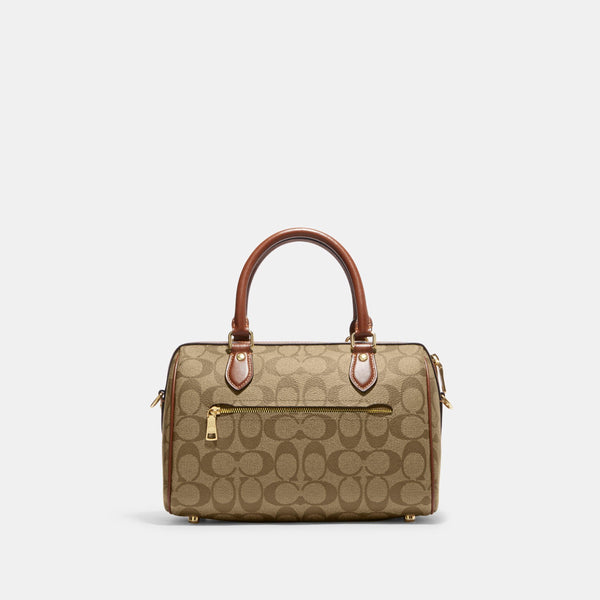 Rowan Satchel In Blocked Signature Canvas