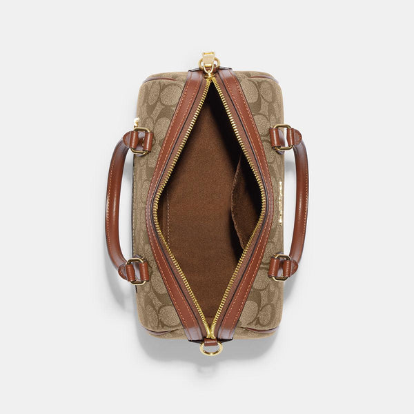 Rowan Satchel In Blocked Signature Canvas
