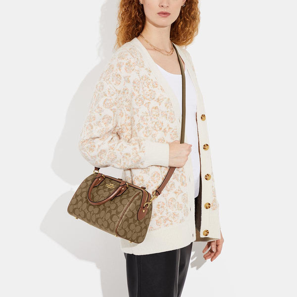 Rowan Satchel In Blocked Signature Canvas