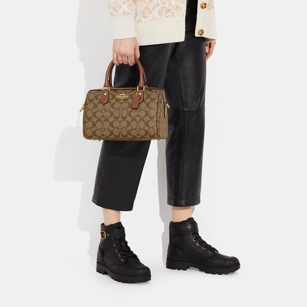 Rowan Satchel In Blocked Signature Canvas