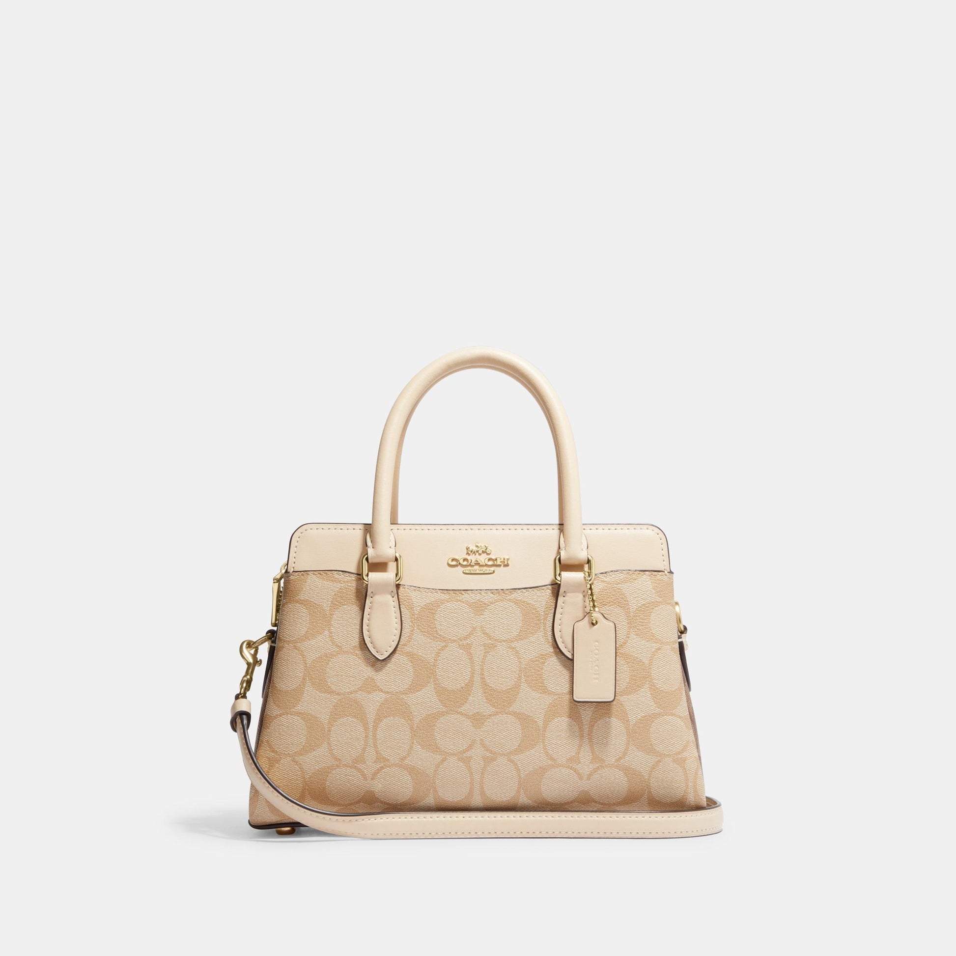 CH503-Mini Darcie Carryall In Blocked Signature Canvas-IM/Light Khaki Multi