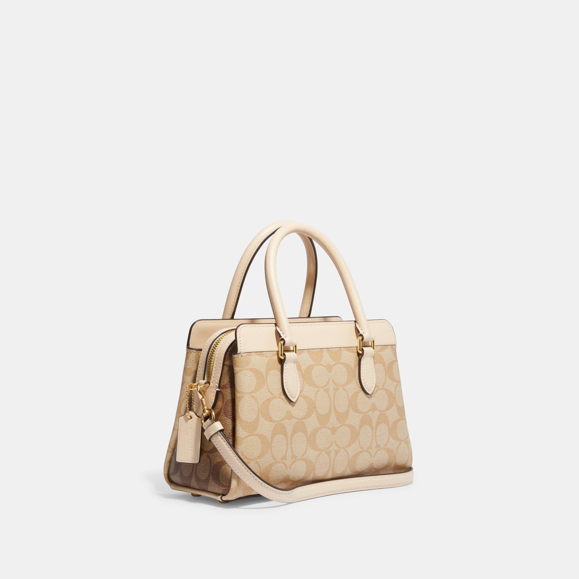 CH503-Mini Darcie Carryall In Blocked Signature Canvas-IM/Light Khaki Multi
