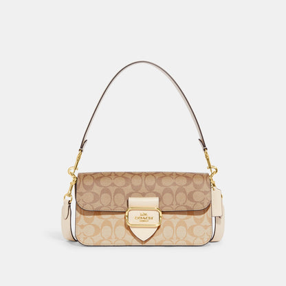 Morgan Shoulder Bag In Blocked Signature Canvas-CH506-Im/Light Khaki Multi