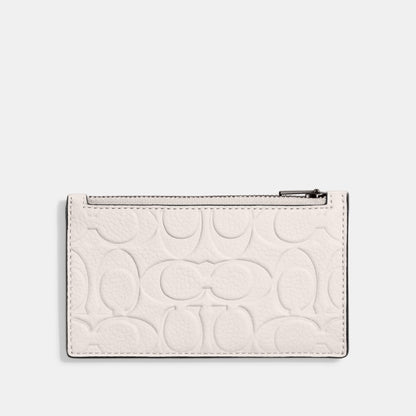 CH744-Zip Card Case In Signature Leather-Black