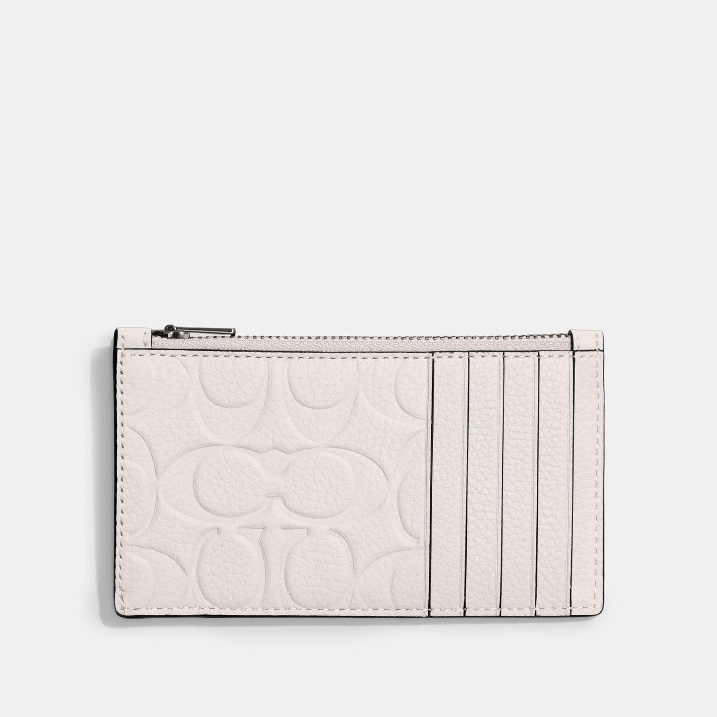 CH744-Zip Card Case In Signature Leather-Black