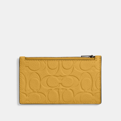 CH744-Zip Card Case In Signature Leather-Black