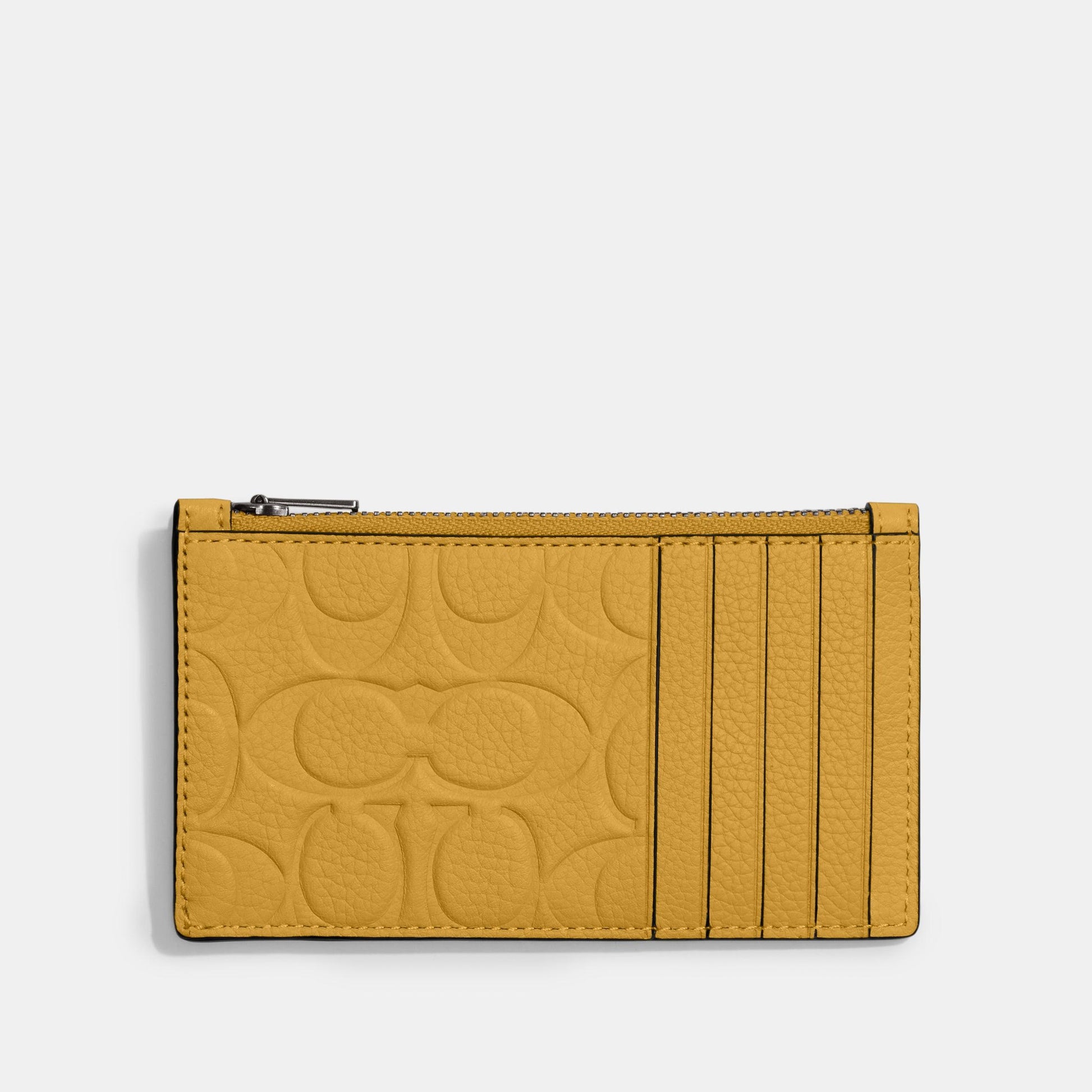 CH744-Zip Card Case In Signature Leather-Black