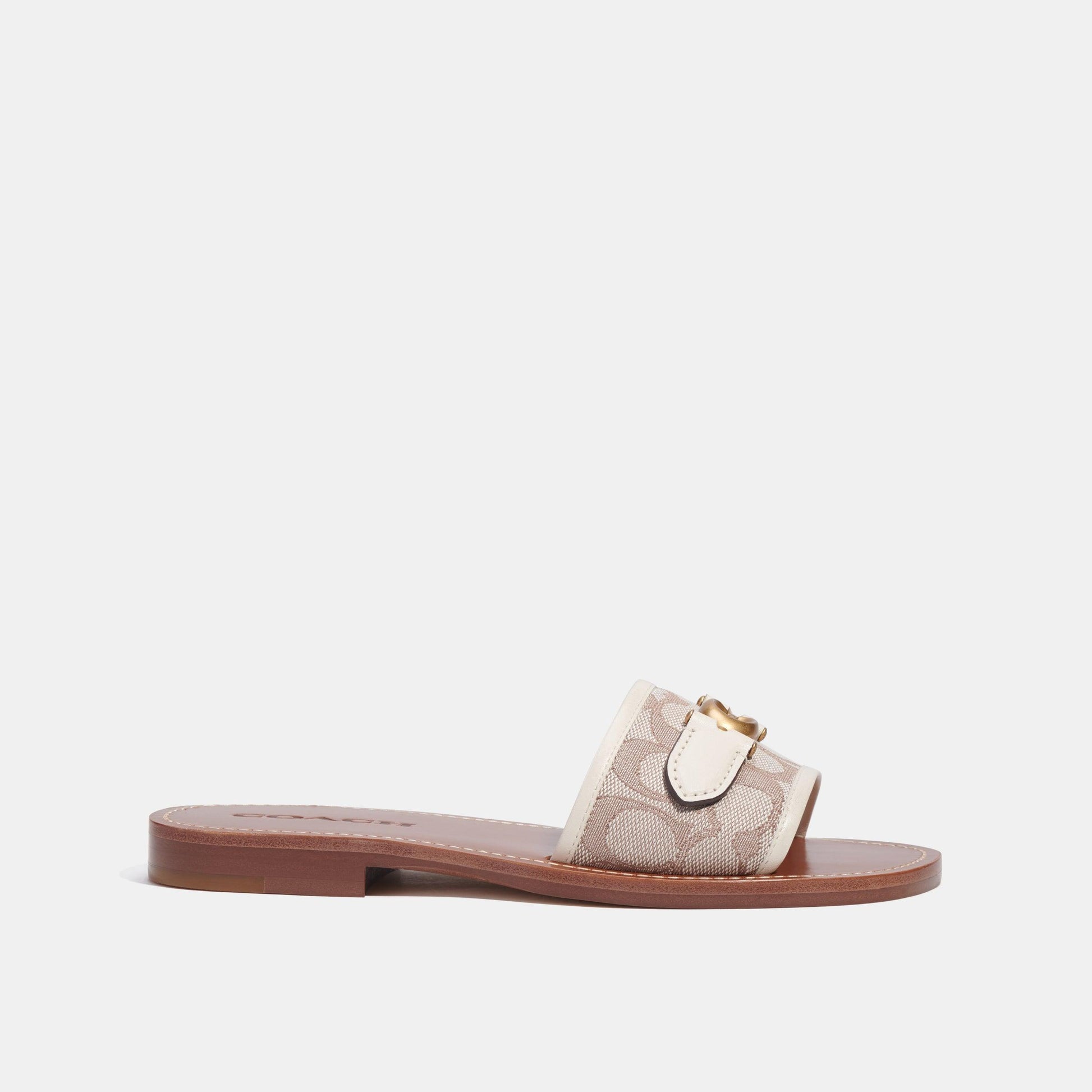 CI202-Ina Sandal In Signature Jacquard-Stone/Chalk