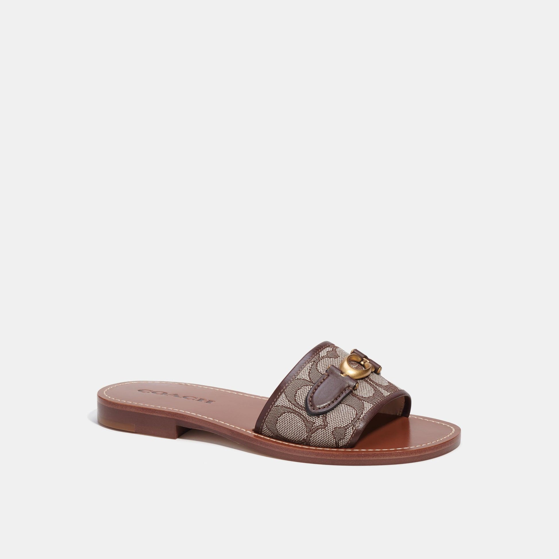 CI202-Ina Sandal In Signature Jacquard-Maple/Oak