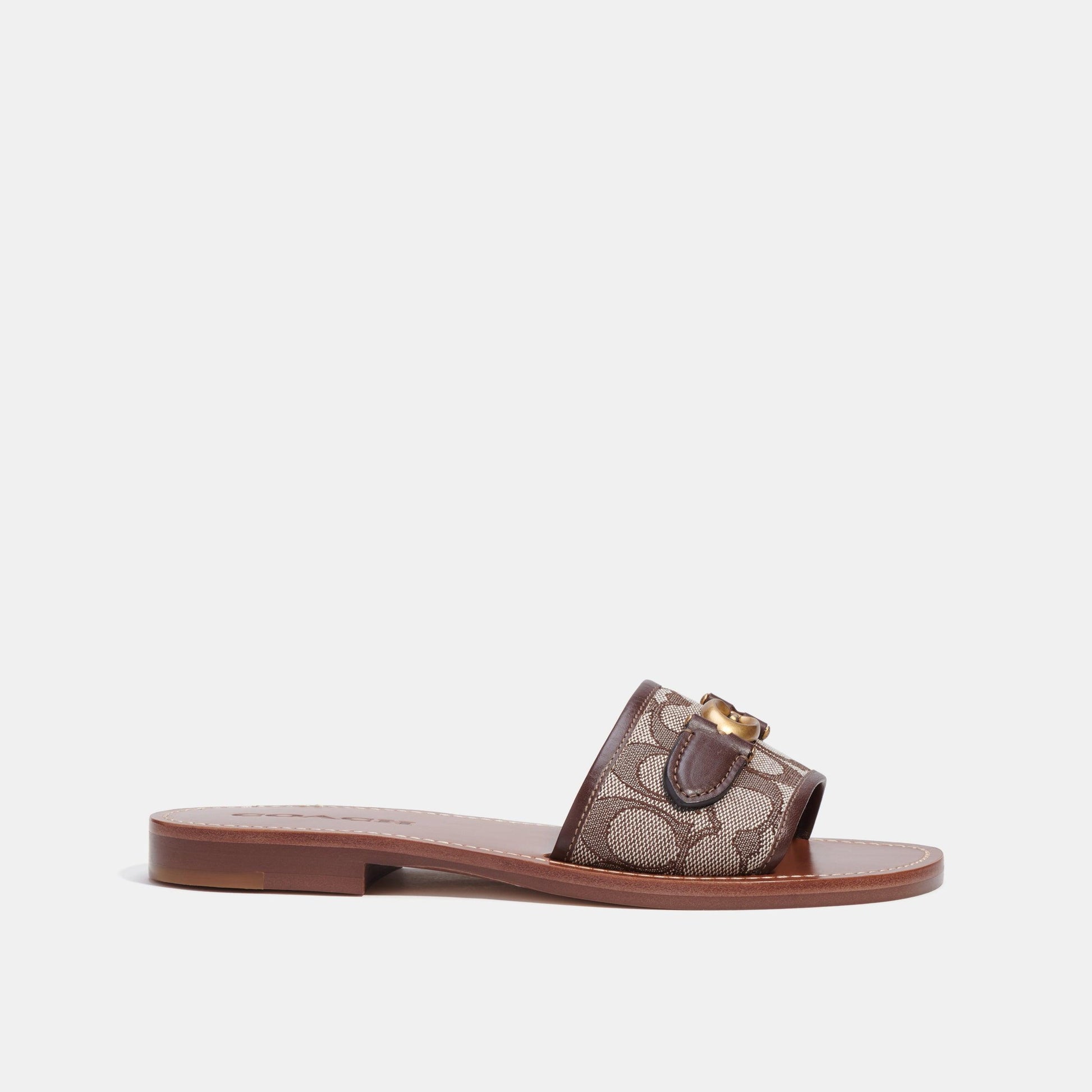 CI202-Ina Sandal In Signature Jacquard-Maple/Oak