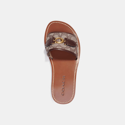 CI202-Ina Sandal In Signature Jacquard-Maple/Oak