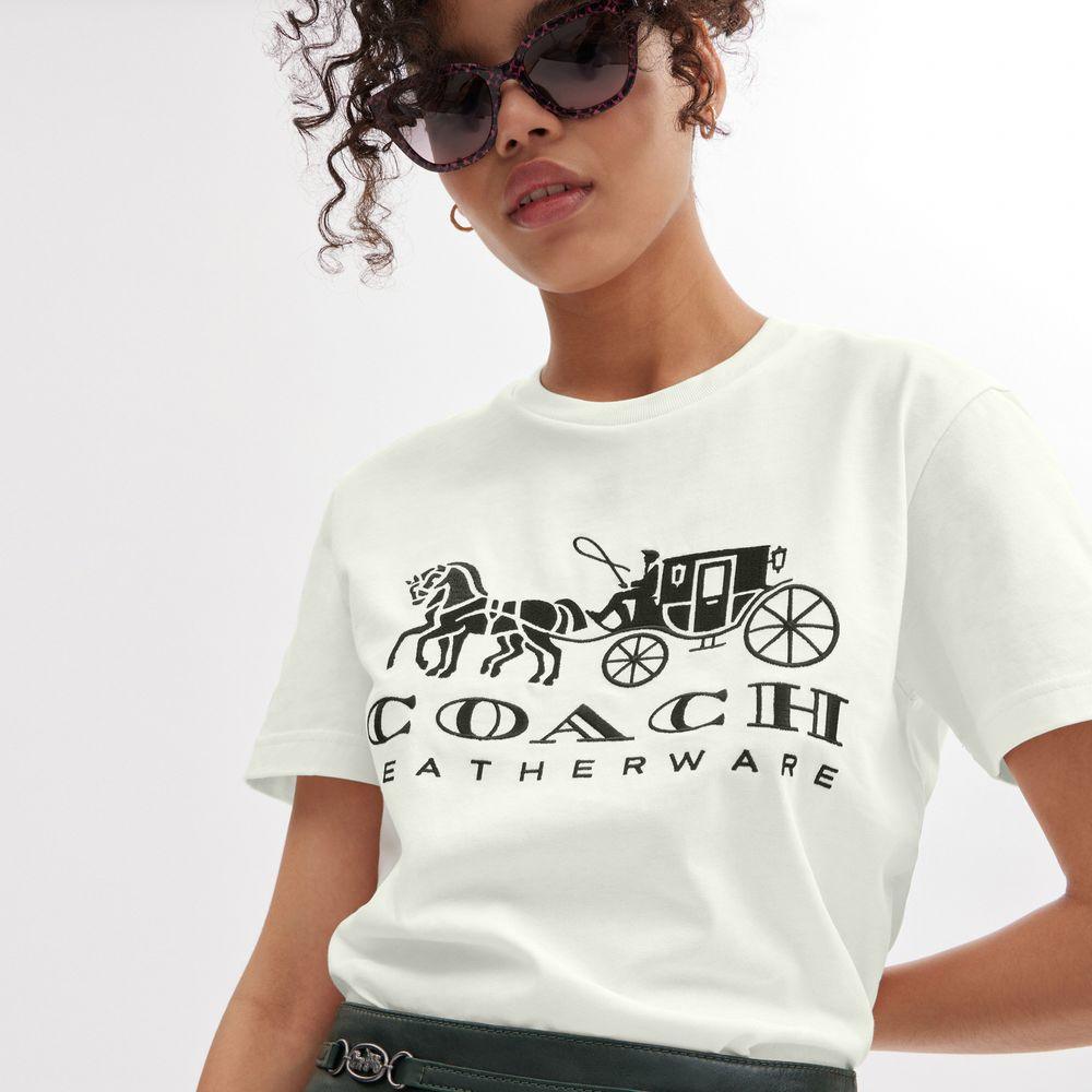 CI441-Horse And Carriage T-Shirt-White.