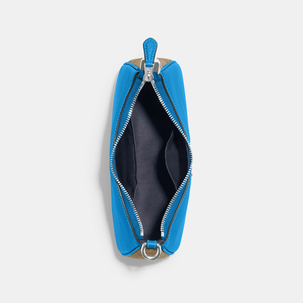 Teri Shoulder Bag In Signature Canvas-CJ590-Sv/Khaki/Racer Blue