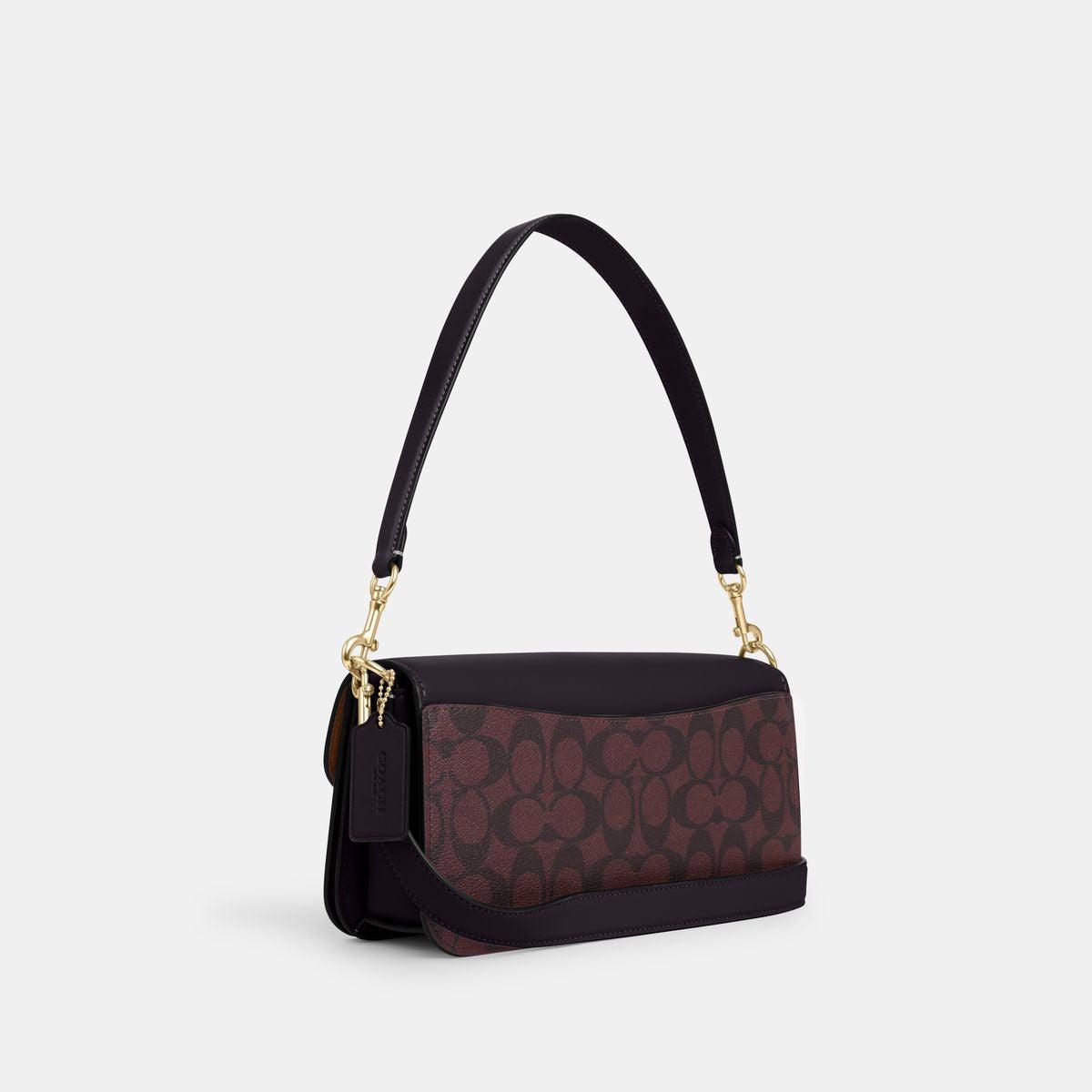 CJ617-Morgan Shoulder Bag In Signature Canvas-IM/OXBLOOD MULTI