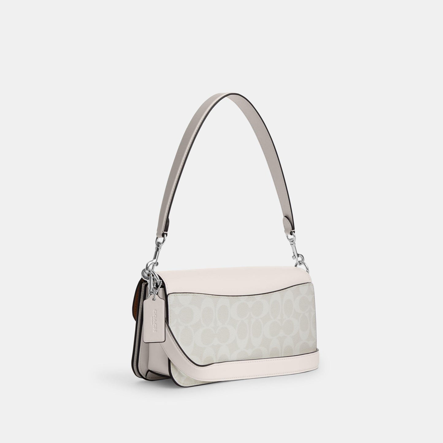 CJ617-Morgan Shoulder Bag In Signature Canvas-SV/Chalk/Glacier White