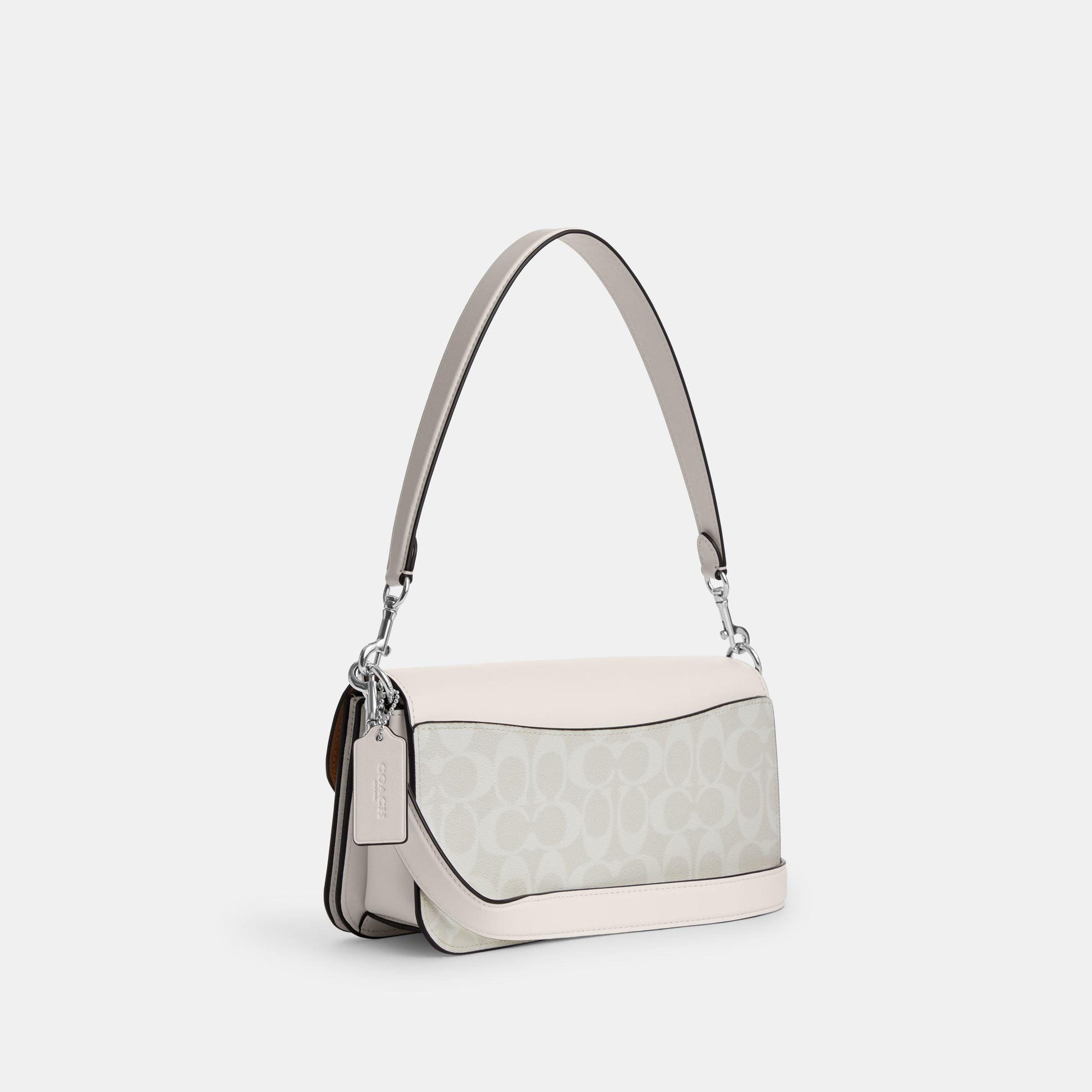 CJ617-Morgan Shoulder Bag In Signature Canvas-SV/Chalk/Glacier White